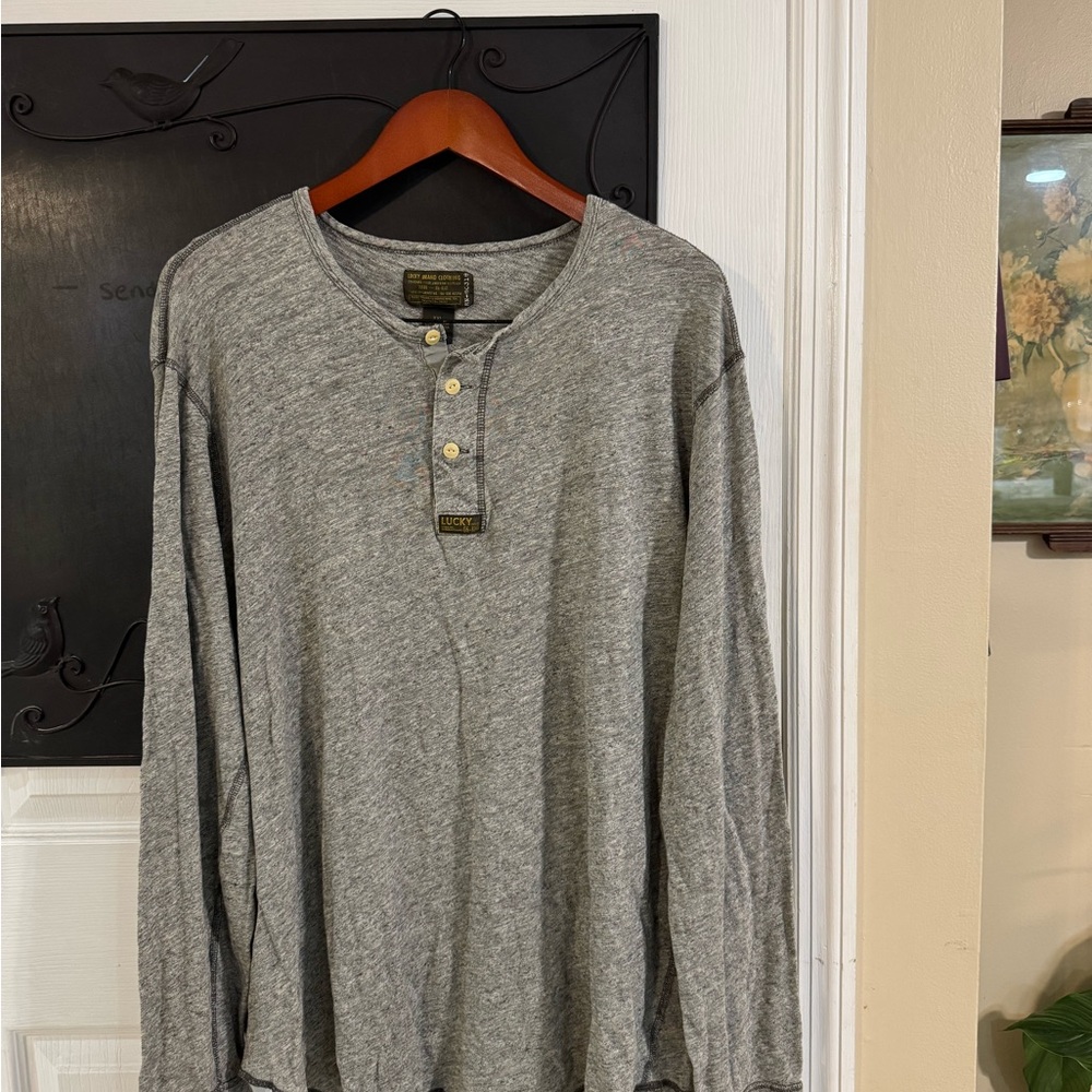 Lucky Brand Gray Long Sleeve Henley